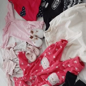 Newborn and 0-3 months baby girl clothes and shoe stash